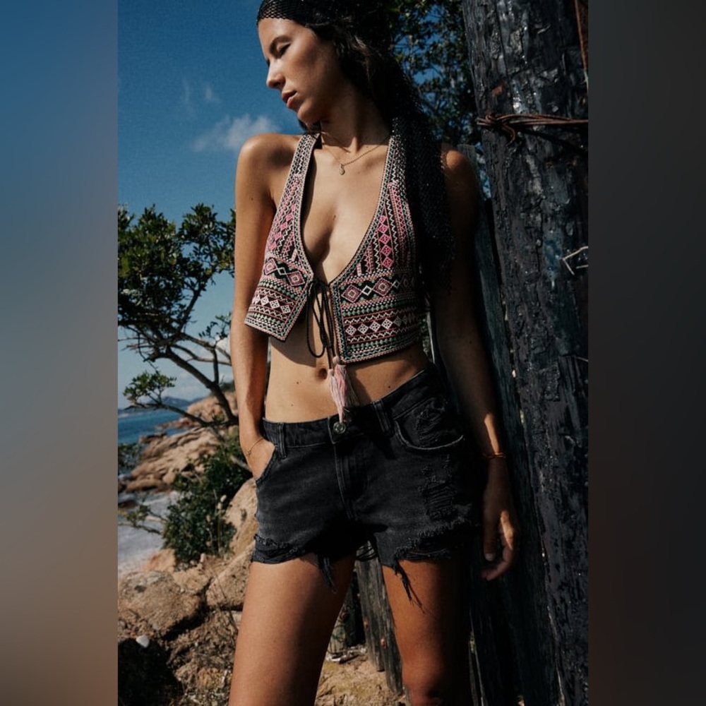 Zara Black Jean Shorts